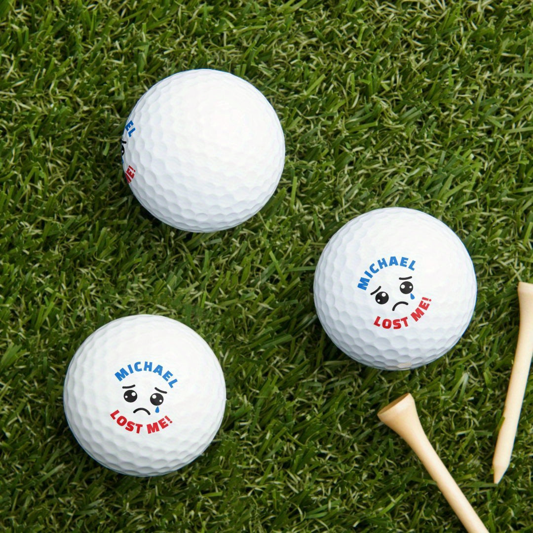3/6/12pcs Unique Personalized Name Novelty Golf Balls For Indoor And Outdoor Putting And Chipping Practice, Double-layer Gift For Golf Enthusiasts, Featuring A Two-layer Design